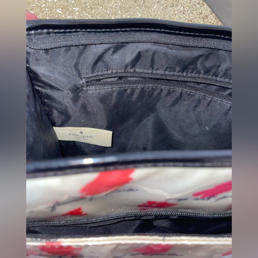 🎉HP🎉EUC- Kate Spade Jumbo Lipstick Swatch PVC Coated Zip Makeup Case💄Travel - Picture 7 of 14